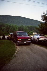 Steve Gingras / Bill Westrick Eagle Talon and Chris Czyzio / Eric Carlson Mitsubishi Eclipse GSX at the Colton Point Motel.