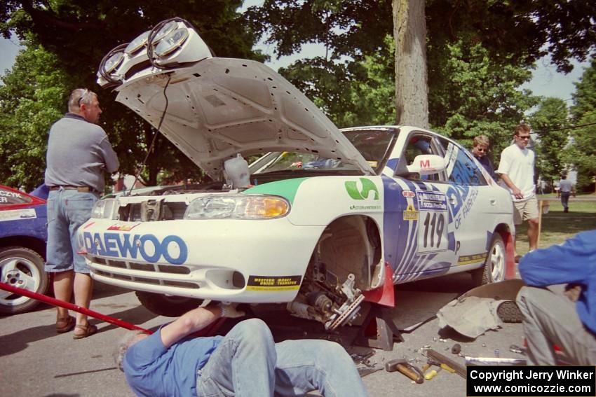 Peter Malaszuk / Darek Szerejko Daewoo Nubira at the midday service in Wellsboro.