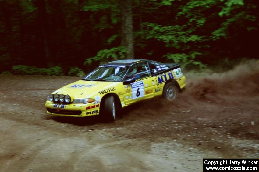 Steve Gingras / Bill Westrick Eagle Talon goes a bit wide at a hairpin on SS5, Thompson Point I.