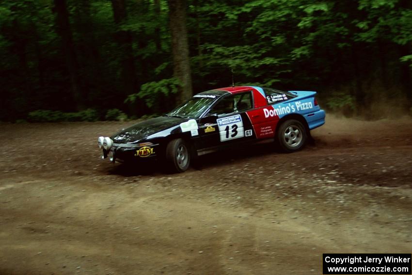 Cal Landau / Eric Marcus Mitsubishi Eclipse GSX slides into a hairpin on SS5, Thompson Point I.