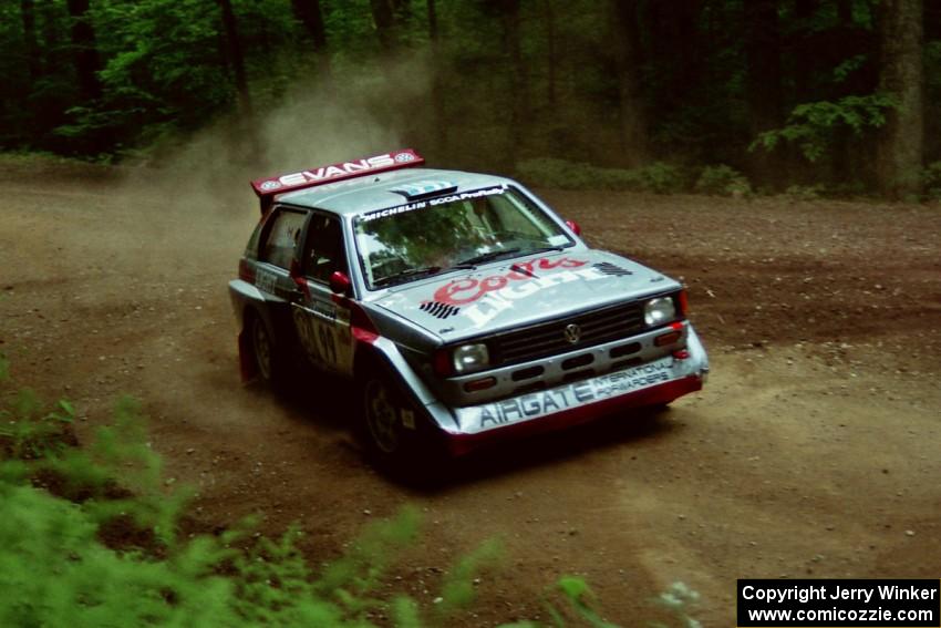 Sakis Hadjiminas / Brian Maxwell Volkswagen Fox Kit Car powers out of a hairpin on SS5, Thompson Point I.