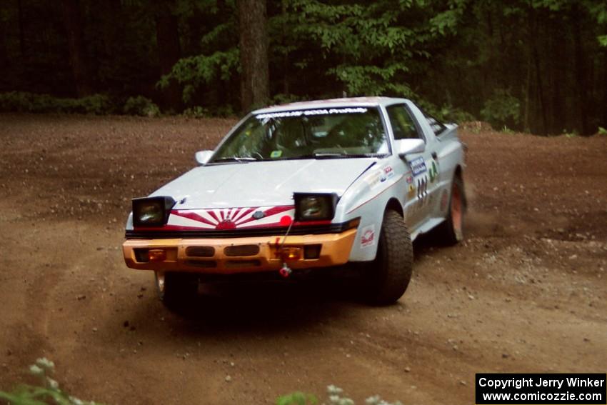 Mark Bowers / Duffy Bowers Mitsubishi Starion powers out of a hairpin on SS5, Thompson Point I.