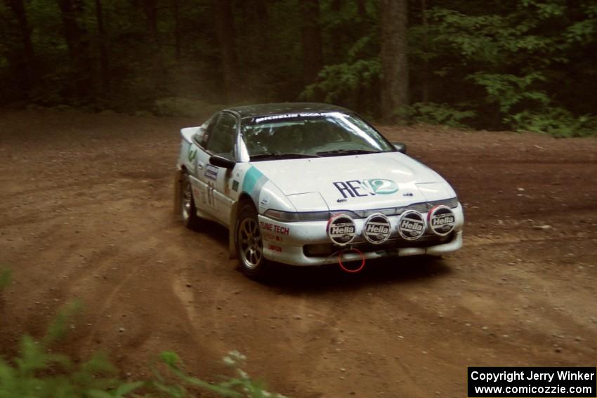 Rob Bohn / Dave Bruce Mitsubishi Eclipse powers out of a hairpin on SS5, Thompson Point I.