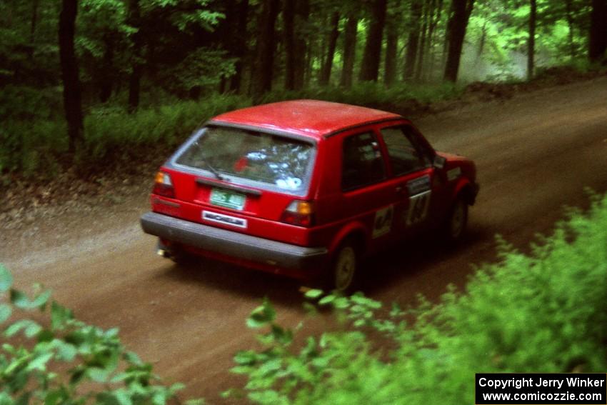 John Rahill / Vlad Hladky VW Golf powers out of a hairpin on SS5, Thompson Point I.