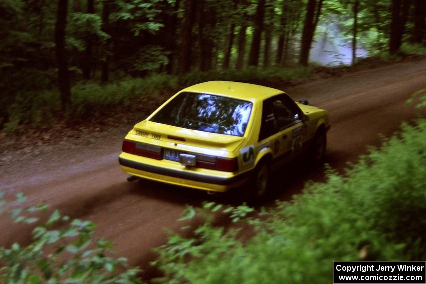 Don Rathgeber / Jimmy Brandt Ford Mustang powers out of a hairpin on SS5, Thompson Point I.