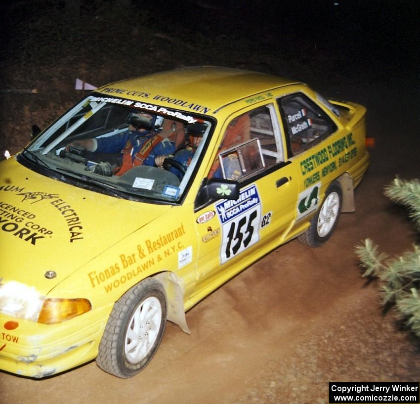 Padraig Purcell / Patrick McGrath Ford Escort GT at the flying finish of SS9, Cushman-Run Randall II.