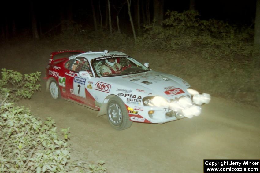 Ralph Kosmides / Joe Noyes Toyota Supra Turbo at the flying finish of SS13, Painter Run.