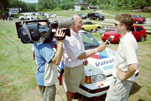 Marty Allen is interviewed for Irish TV before the rally.