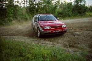 Jon Nichols / Mike Koch VW Golf at a hairpin on SS3, Grafton I.