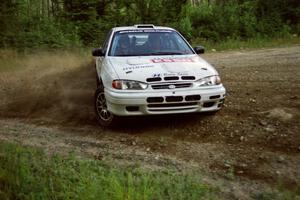 Dean Panton / Michael Fennell Hyundai Elantra at a hairpin on SS3, Grafton I.