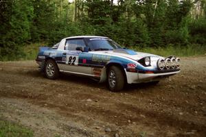 Mike Hurst / Rob Bohn Mazda RX-7 at a hairpin on SS3, Grafton I.