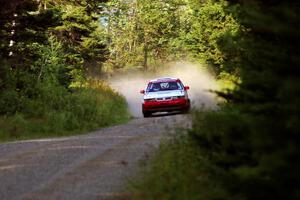 Arthur Wojcik / Chuck Cox Mitsubishi Galant VR-4 at speed on SS3, Grafton I.