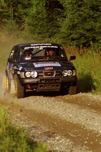 Mike White / Mike Ronan SAAB 99GLI at speed on SS3, Grafton I.