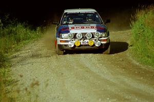 Alex Erisoty / Ben Greisler Audi 90 Quattro at speed on SS3, Grafton I.