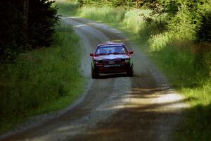 Carlos Arrieta, Sr. / Belen Arrieta Audi 4000 Quattro at speed on SS3, Grafton I.