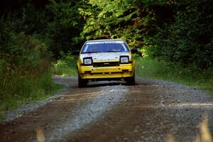 Bruno Laverdiere / Martin Duval Toyota Corolla at speed on SS3, Grafton I.