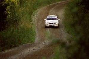 Colin McCleery / Jeff Secor Merkur XR4Ti at speed on SS3, Grafton I.