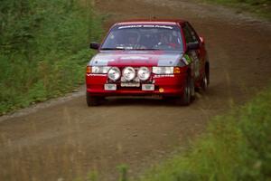 Ken Kovach / Mark Rinkel Ford Escort GT comes through a corner on SS3, Grafton I.