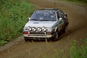 Brad Hawkins / Adrian Wintle VW Jetta comes through a corner on SS3, Grafton I.