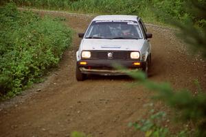 Ramana Lagemann / Bill Washburn VW GTI comes through a corner on SS3, Grafton I.