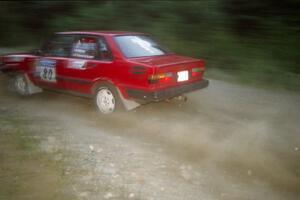 Jon Kemp / Rod Hendricksen Audi 4000 Quattro at speed on SS4, Grafton II.