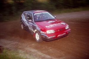 Jon Nichols / Mike Koch VW Golf at a hairpin on SS4, Grafton II.