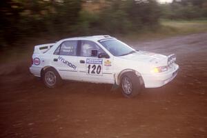 Dean Panton / Michael Fennell Hyundai Elantra at a hairpin on SS4, Grafton II.