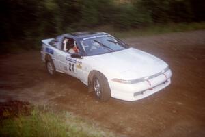 Chris Czyzio / Eric Carlson Mitsubishi Eclipse GSX at a hairpin on SS4, Grafton II.