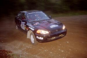 Bryan Hourt / Pete Cardimen Honda Civic at a hairpin on SS4, Grafton II.