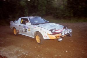 Mark Bowers / Duffy Bowers Mitsubishi Starion at a hairpin on SS4, Grafton II.