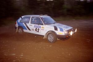 Eric Burmeister / Mark Buskirk VW GTI at a hairpin on SS4, Grafton II.