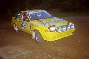 Bruno Laverdiere / Martin Duval Toyota Corolla at a hairpin on SS4, Grafton II.