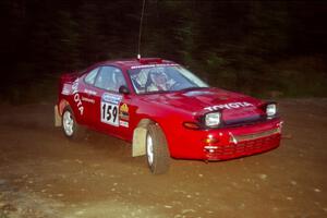 Michael Zamikhovsky / Ron Norton Toyota Celica GT-4 at a hairpin on SS4, Grafton II.