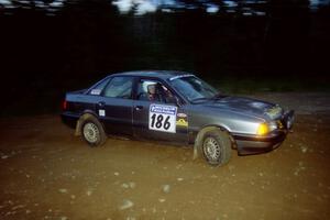 Jerry Cuffe / Barry Cuffe Audi 80 Quattro at a hairpin on SS4, Grafton II.