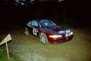 Rod Dean / Nichole Dean Plymouth Laser at a hairpin on SS4, Grafton II.