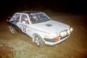 Brad Hawkins / Adrian Wintle VW Jetta at a hairpin on SS4, Grafton II.