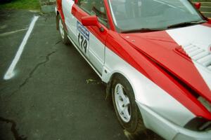 Demetrios Andreou / John Bellefleur Audi 90 Coupe Quattro sustained heavy damage after crashing after the finish of SS1.