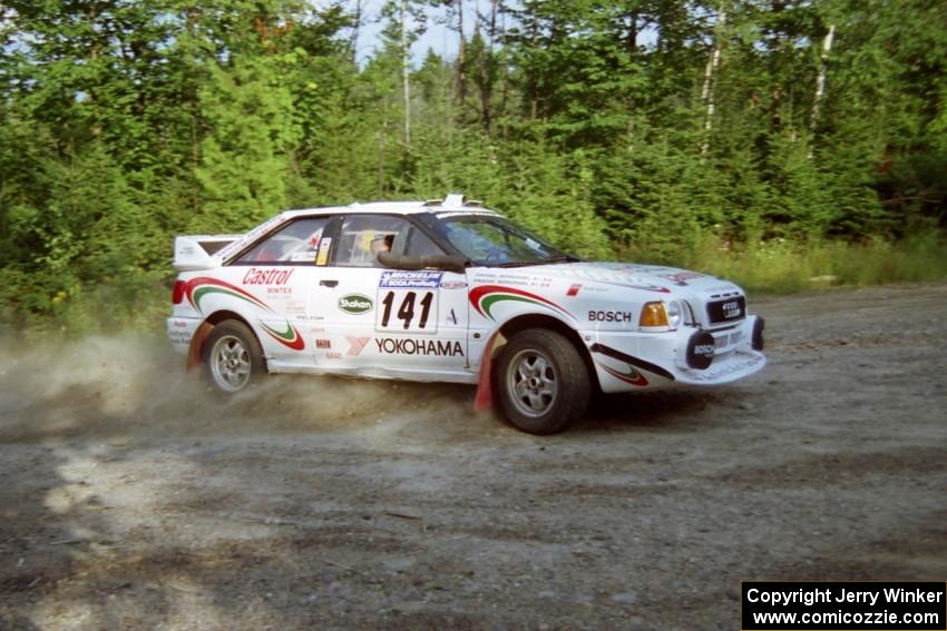 Frank Sprongl / Dan Sprongl Audi S2 Quattro at a hairpin on SS3, Grafton I.