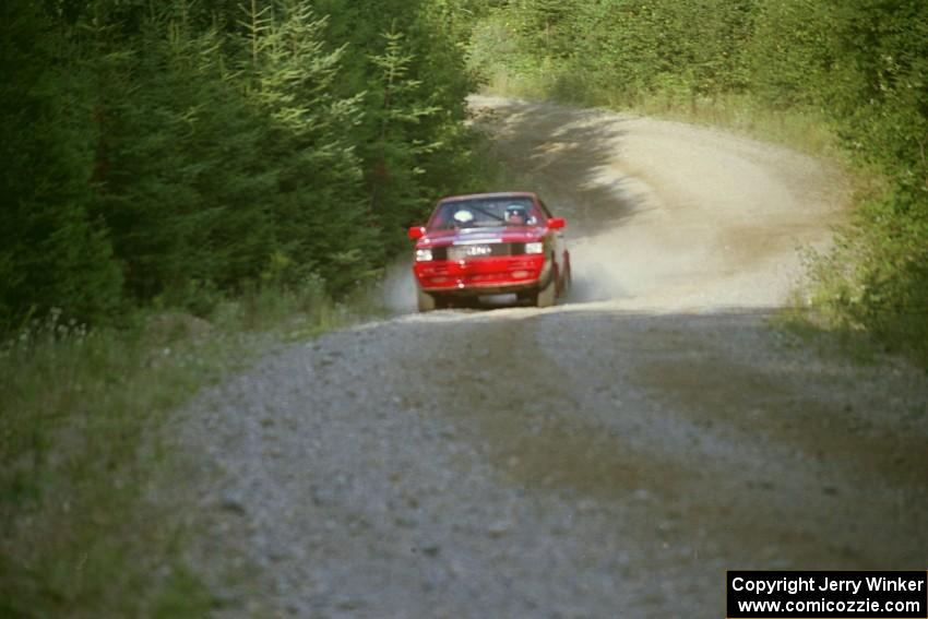 Sylvester Stepniewski / Adam Pelc Audi 4000 Quattro at speed on SS3, Grafton I.