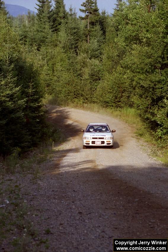 Greg Healey / John MacLeod Subaru Impreza at speed on SS3, Grafton I.