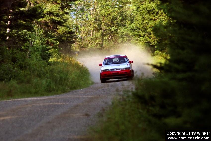 Arthur Wojcik / Chuck Cox Mitsubishi Galant VR-4 at speed on SS3, Grafton I.