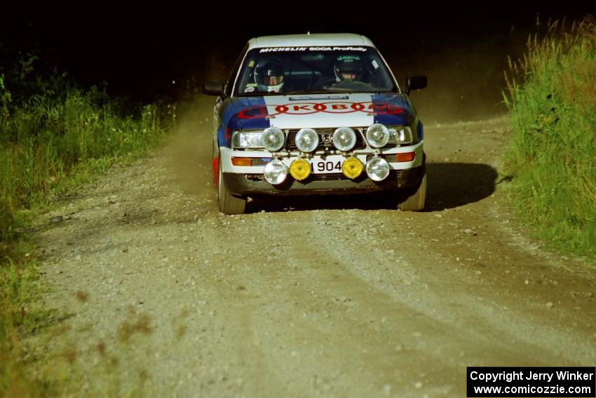 Alex Erisoty / Ben Greisler Audi 90 Quattro at speed on SS3, Grafton I.