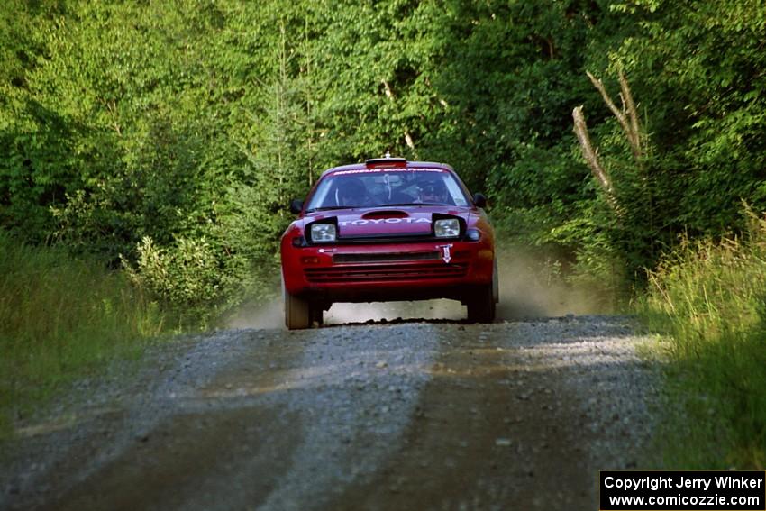 Michael Zamikhovsky / Ron Norton Toyota Celica GT-4 at speed on SS3, Grafton I.