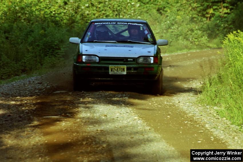 Donal Mulleady / John Reilly Mazda 323GTX at speed on SS3, Grafton I.