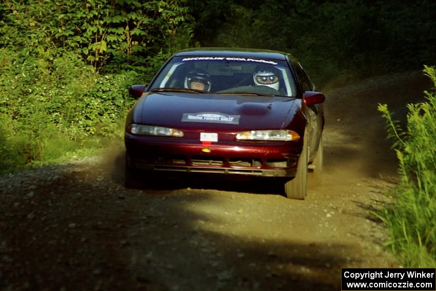 Rod Dean / Nichole Dean Plymouth Laser at speed on SS3, Grafton I.