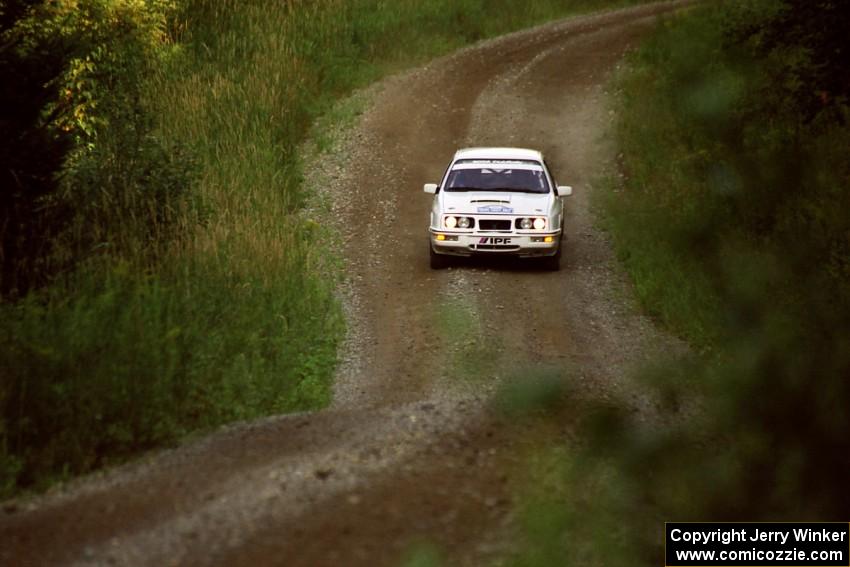 Colin McCleery / Jeff Secor Merkur XR4Ti at speed on SS3, Grafton I.