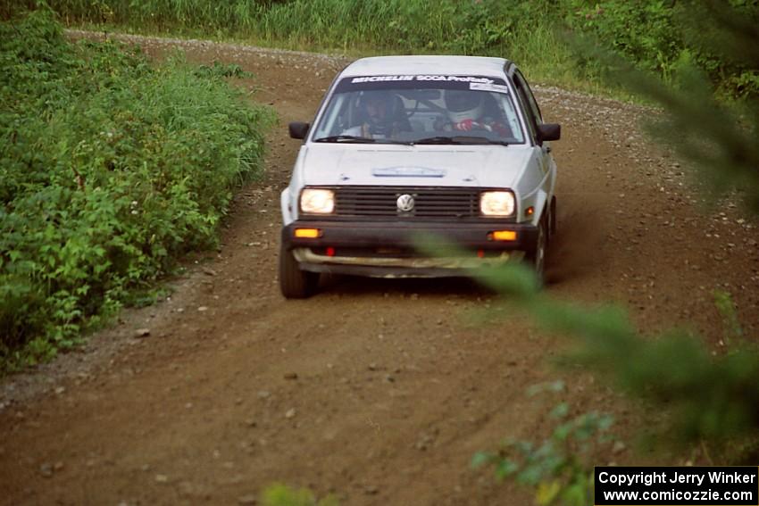 Ramana Lagemann / Bill Washburn VW GTI comes through a corner on SS3, Grafton I.