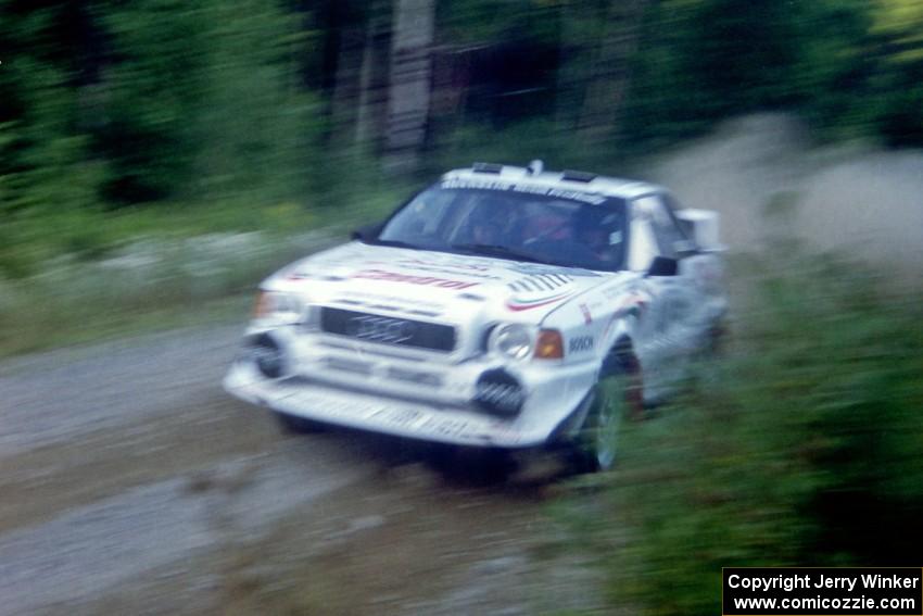 Frank Sprongl / Dan Sprongl Audi S2 Quattro at speed on SS4, Grafton II.