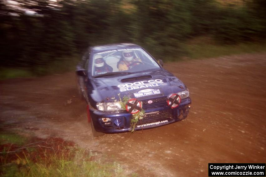 Bill Driegert / Claire Chizma Subaru WRX at a hairpin on SS4, Grafton II.