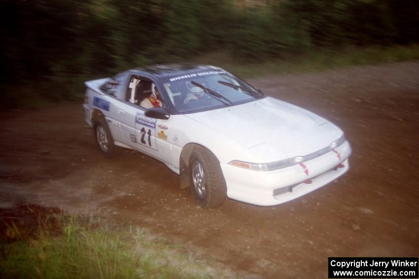 Chris Czyzio / Eric Carlson Mitsubishi Eclipse GSX at a hairpin on SS4, Grafton II.